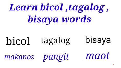 bicol to tagalog in Tagalog .